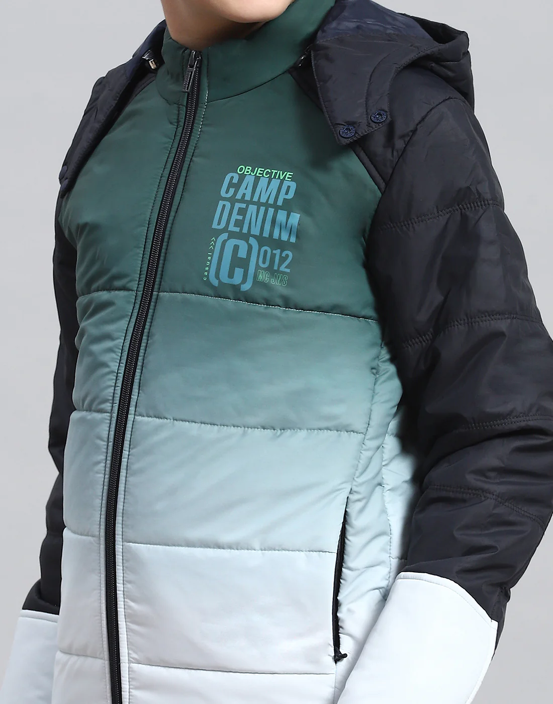 Boys Olive Colourblocked Hooded Full Sleeve Boys Jacket - Image 8