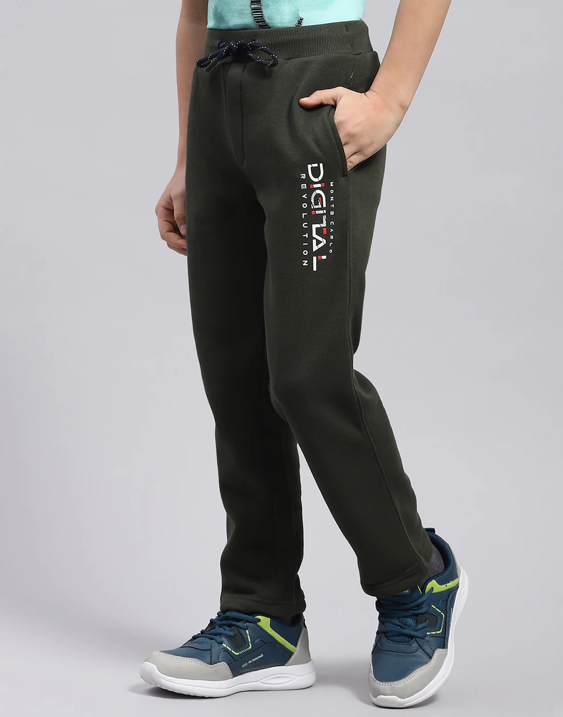 Boys Olive Printed Regular Fit Lower - Image 3