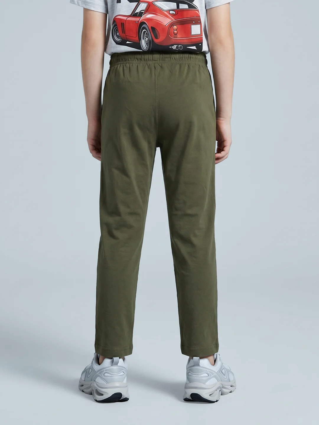 Boys Olive Printed Regular Fit Lower - Image 4