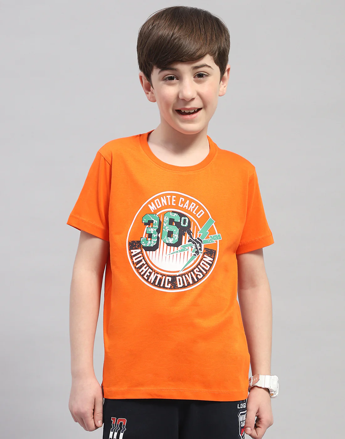 Boys Orange & Turquoise Blue Printed Round Neck Half Sleeve T-Shirt (Pack of 2) - Image 8