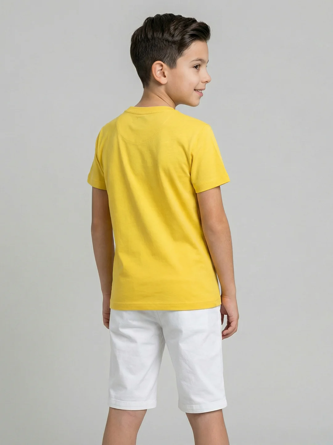 Boys Peach, Yellow & Purple Printed Round Neck Half Sleeve T-Shirt (Pack of 3) - Image 14