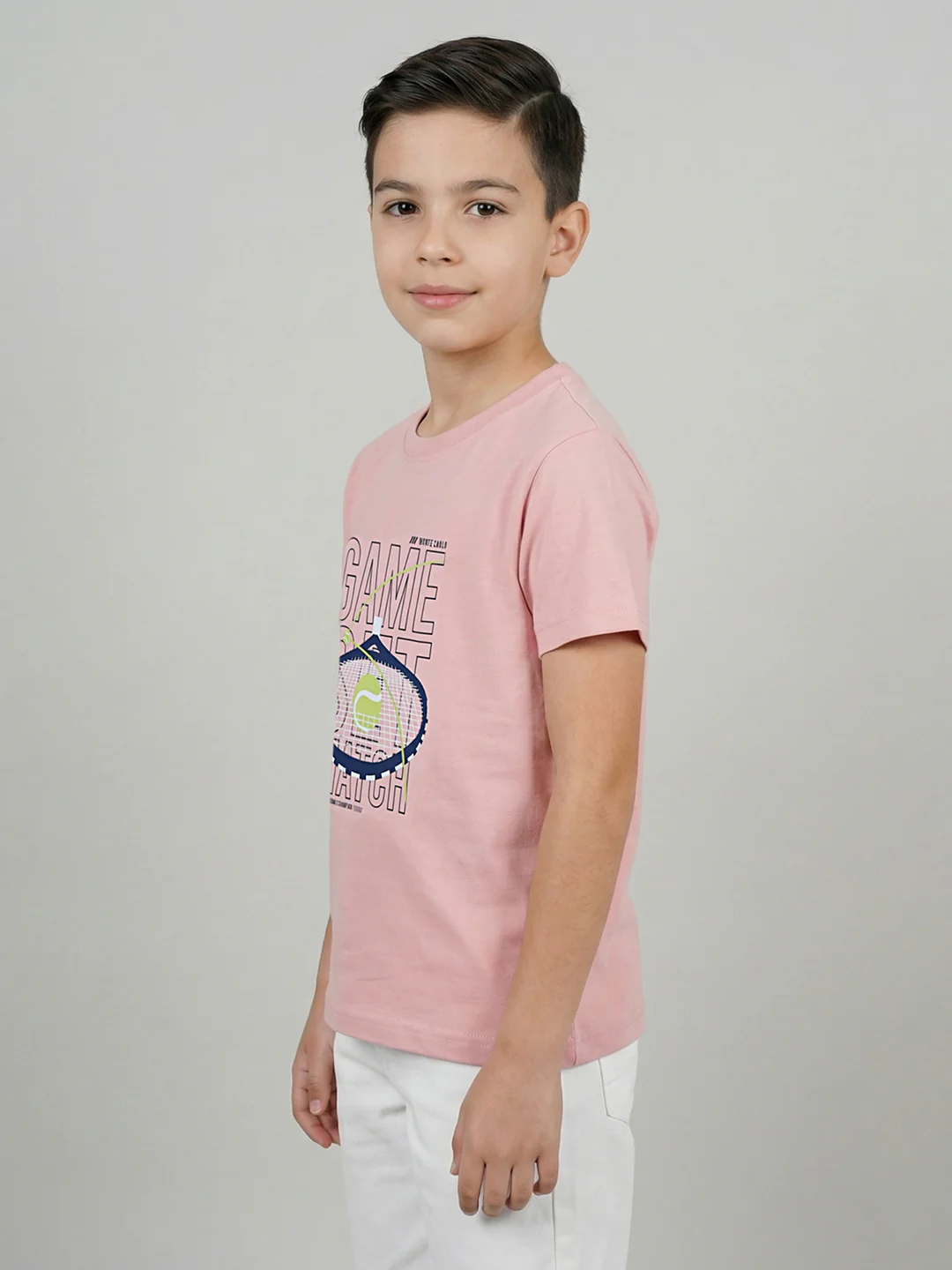 Boys Peach, Yellow & Purple Printed Round Neck Half Sleeve T-Shirt (Pack of 3) - Image 2