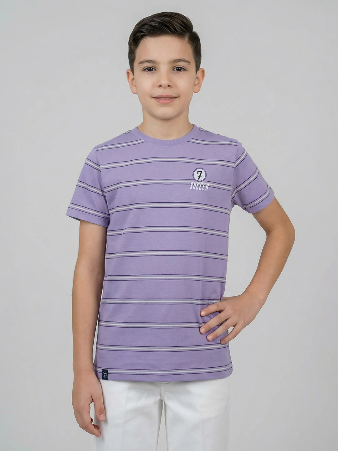 Boys Peach, Yellow & Purple Printed Round Neck Half Sleeve T-Shirt (Pack of 3) - Image 8