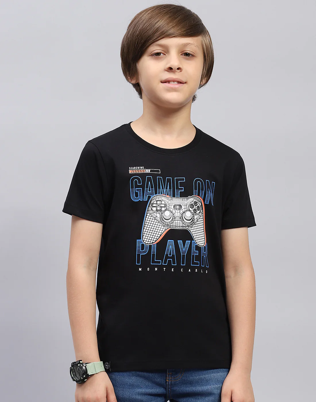 Boys Pink & Black Printed Round Neck Half Sleeve T-Shirt (Pack of 2) - Image 8