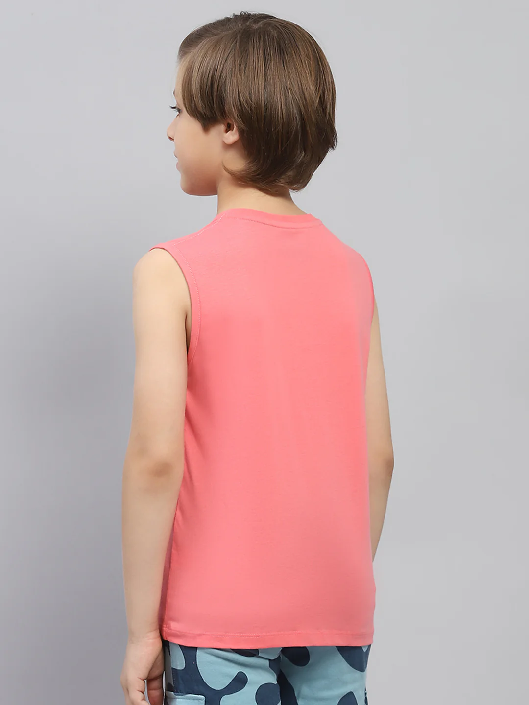 Boys Pink & Black Printed Round Neck Sleeveless T-Shirt (Pack of 2) - Image 6