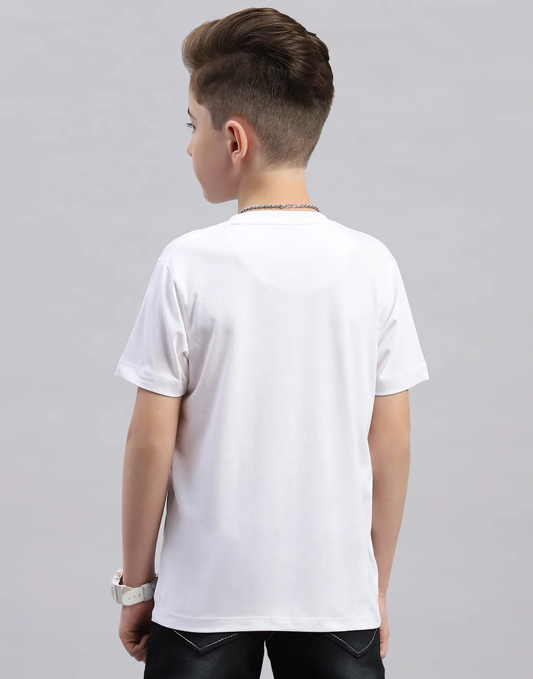 Boys Pink & White Printed Round Neck Half Sleeve T-Shirt (Pack of 2) - Image 7