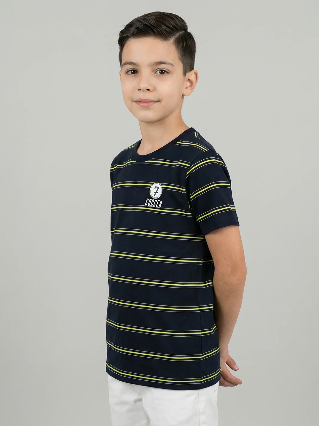 Boys Red, Beige & Navy Blue Printed Round Neck Half Sleeve T-Shirt (Pack of 3) - Image 2