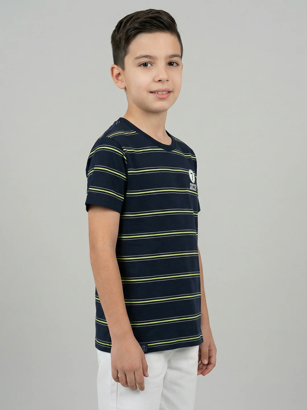 Boys Red, Beige & Navy Blue Printed Round Neck Half Sleeve T-Shirt (Pack of 3) - Image 3