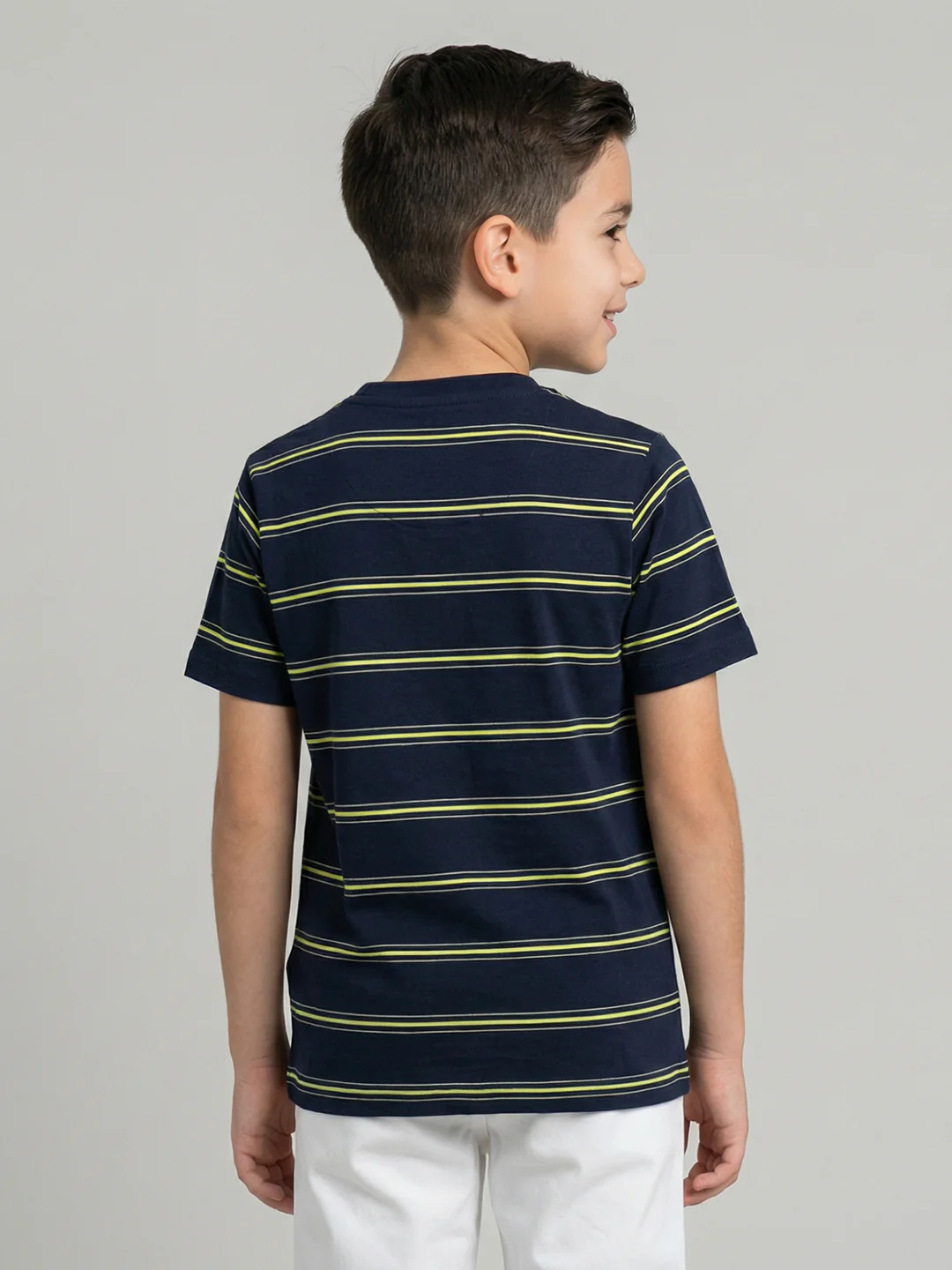 Boys Red, Beige & Navy Blue Printed Round Neck Half Sleeve T-Shirt (Pack of 3) - Image 4