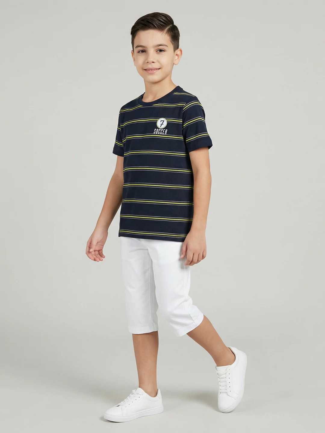 Boys Red, Beige & Navy Blue Printed Round Neck Half Sleeve T-Shirt (Pack of 3) - Image 5