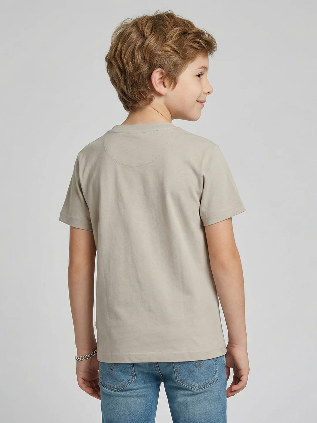 Boys Red, Beige & Navy Blue Printed Round Neck Half Sleeve T-Shirt (Pack of 3) - Image 7