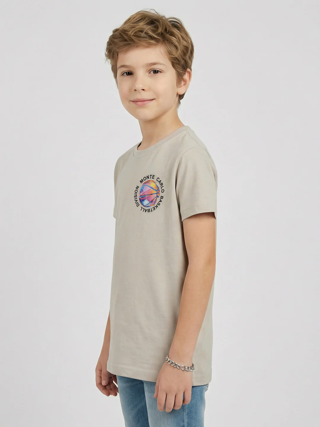 Boys Red, Beige & Navy Blue Printed Round Neck Half Sleeve T-Shirt (Pack of 3) - Image 9