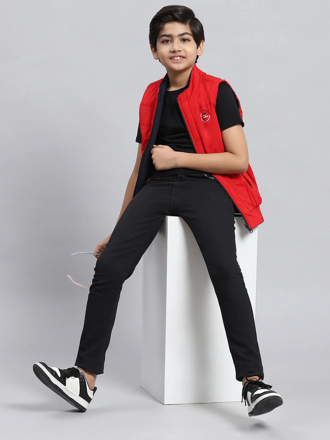 Boys Red & Blue Reversible Jacket - Image 5