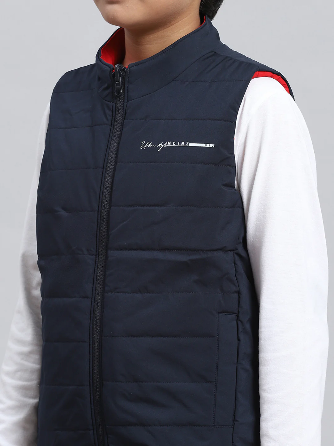 Boys Red & Blue Reversible Jacket - Image 7