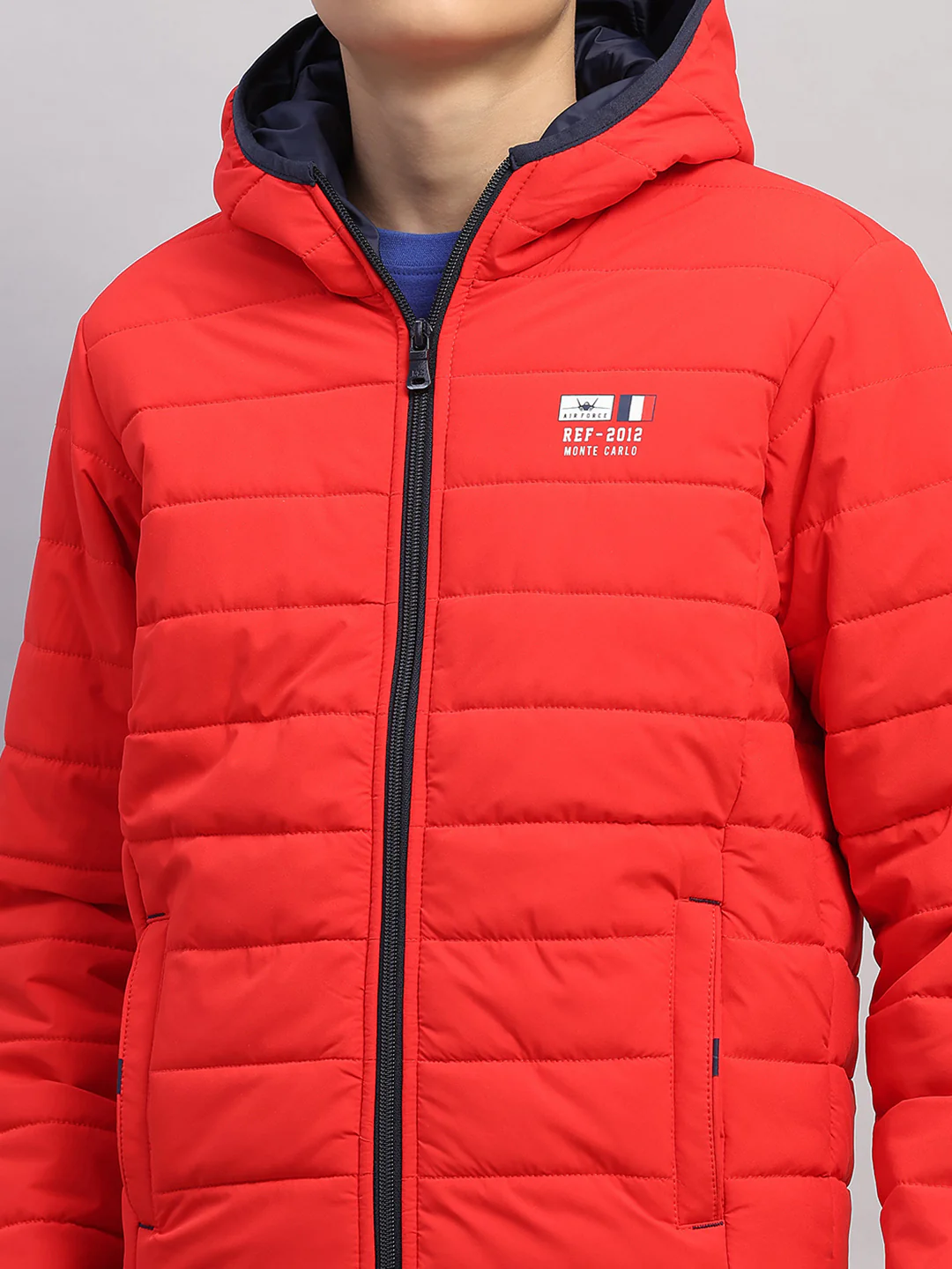 Boys Red Printed Hooded Full Sleeve Jacket - Image 7