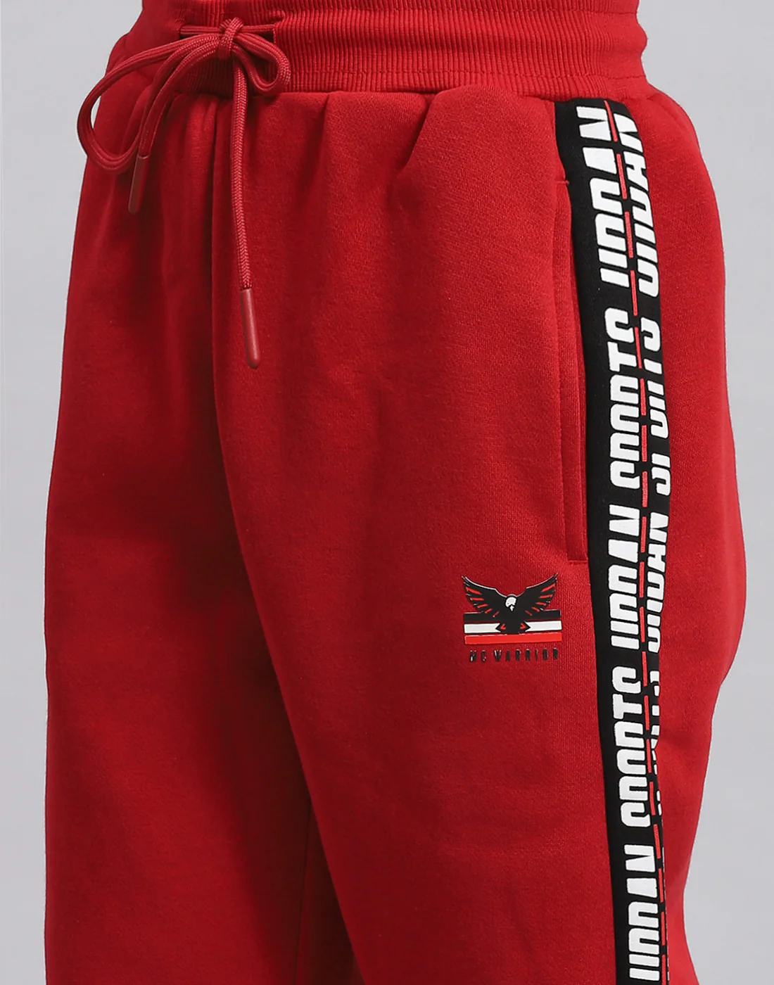 Boys Red Printed Hooded Full Sleeve Tracksuit - Image 7