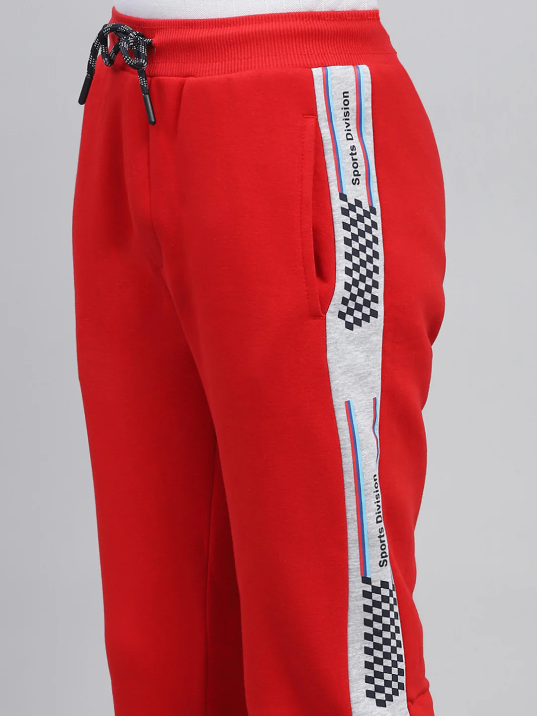 Boys Red Printed Hooded Full Sleeve Tracksuit - Image 9