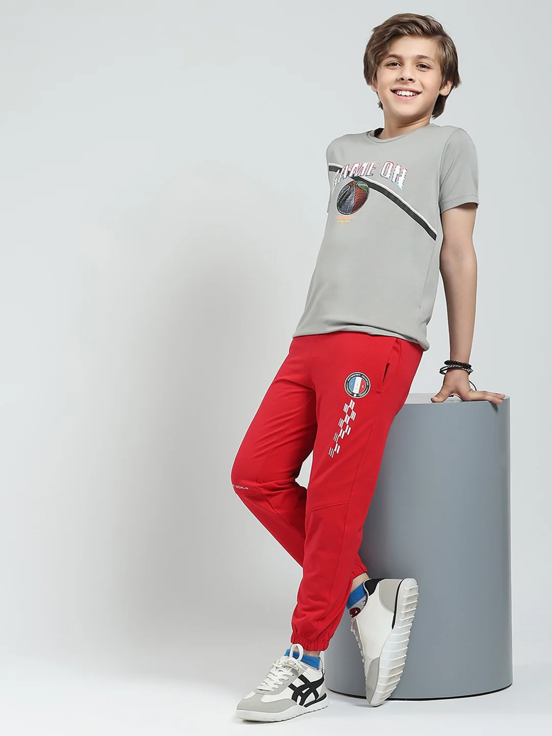 Boys Red Printed Regular Fit Lower - Image 2