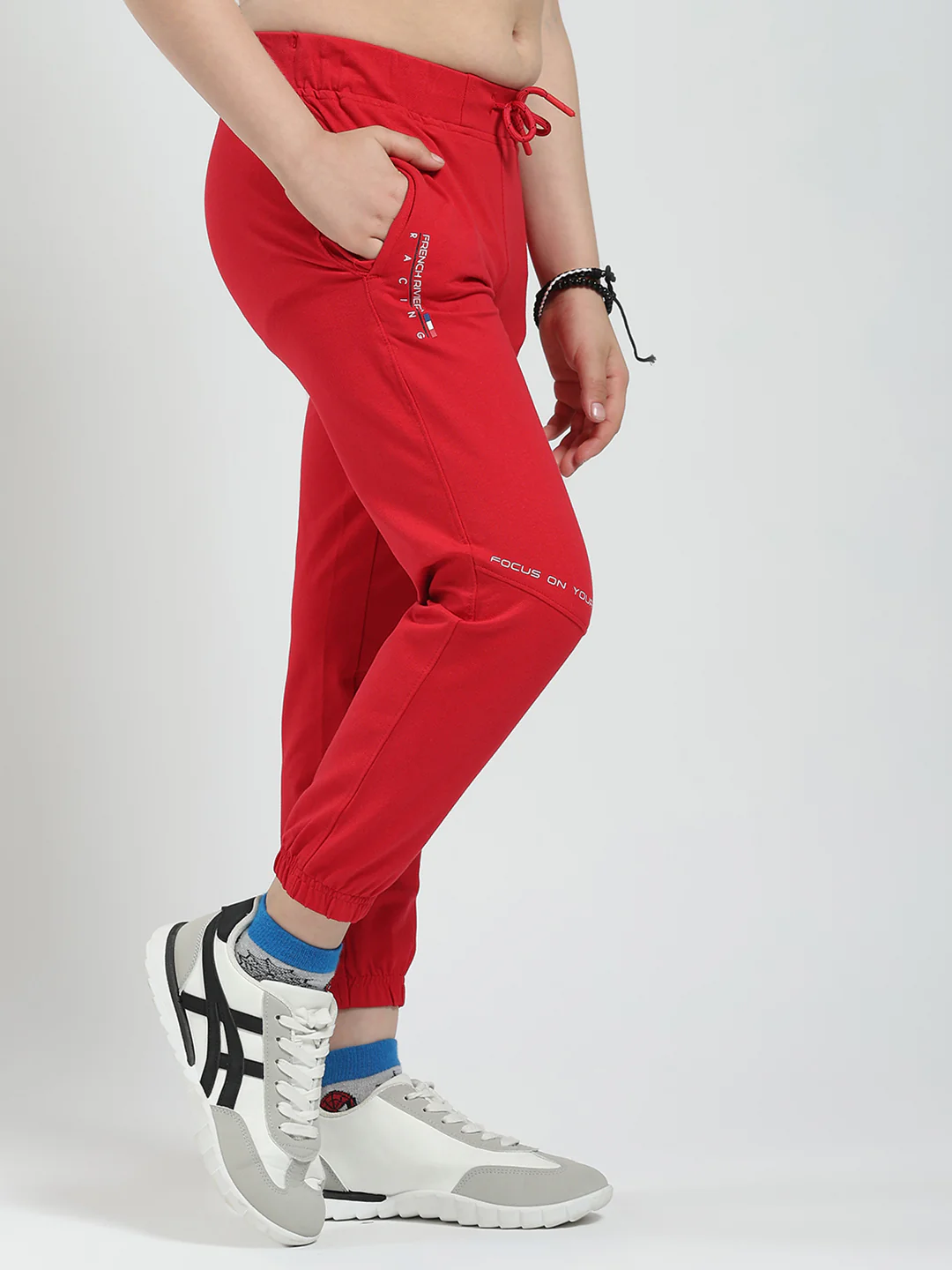 Boys Red Printed Regular Fit Lower - Image 4