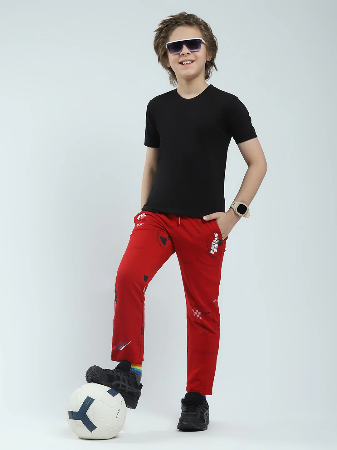 Boys Red Printed Regular Fit Lower - Image 2