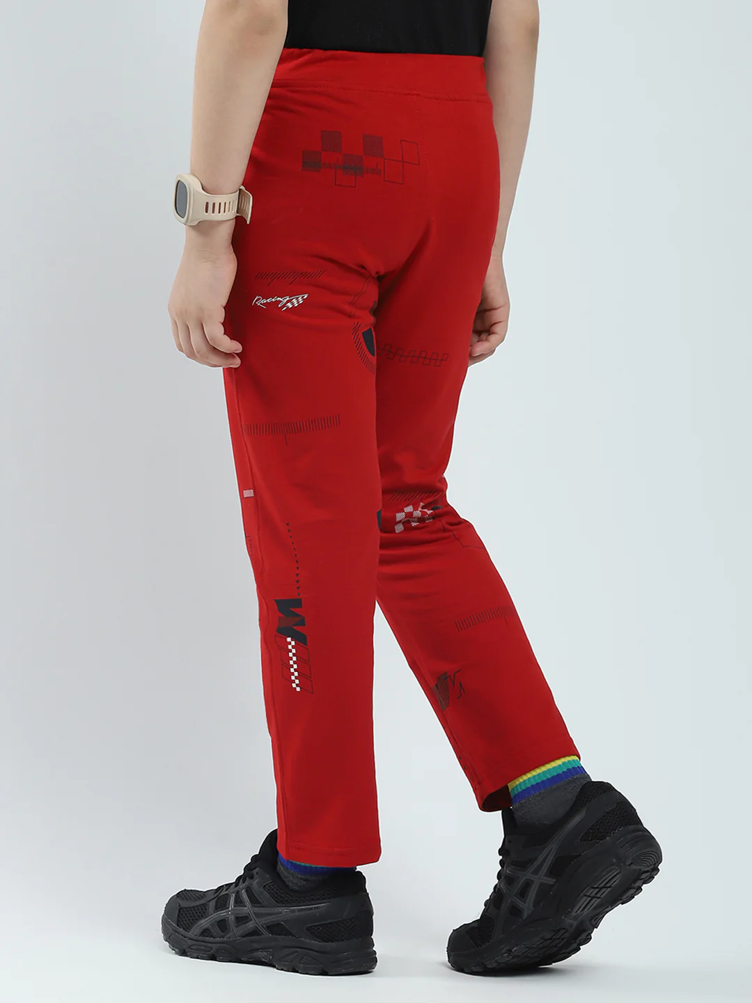 Boys Red Printed Regular Fit Lower - Image 5