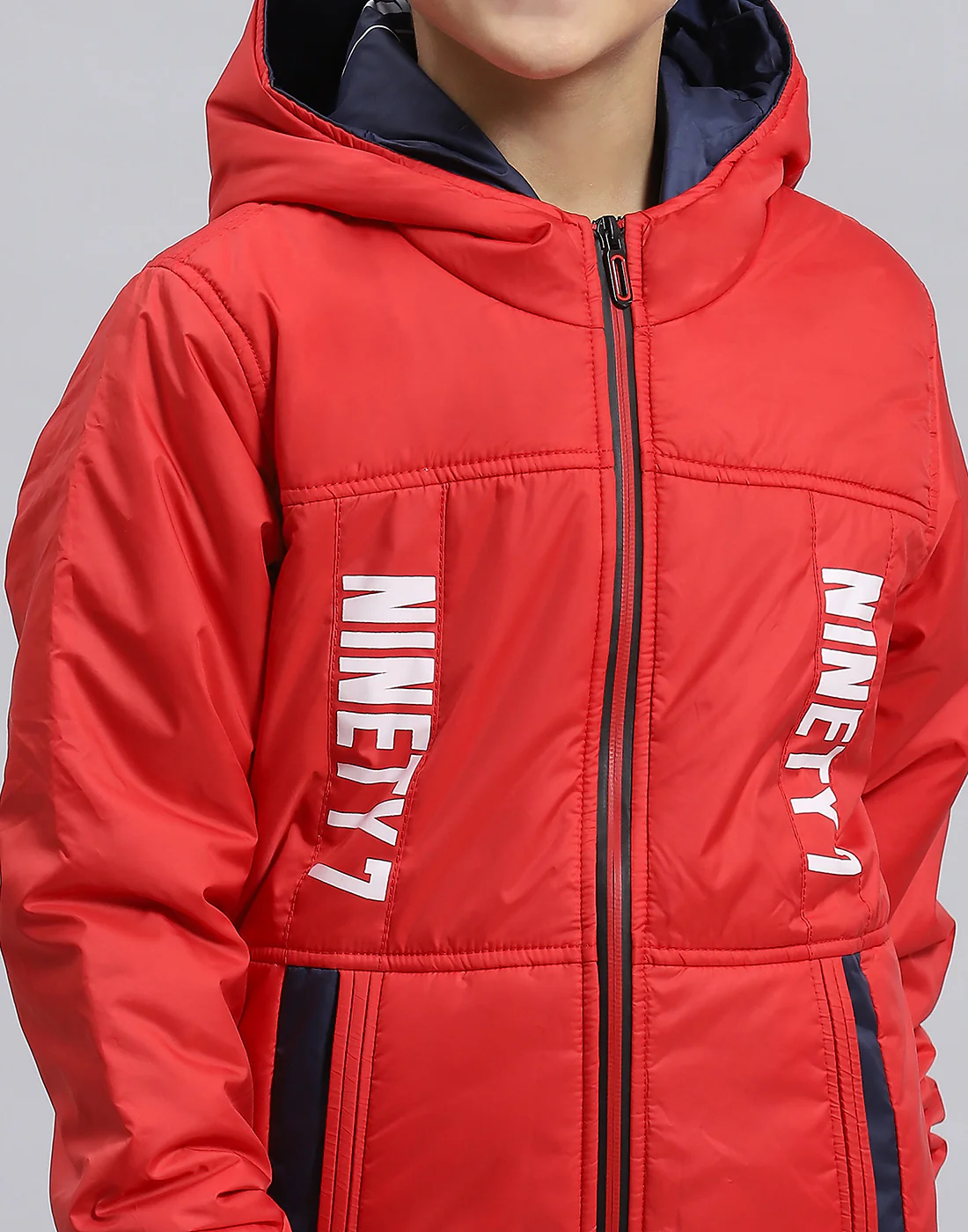 Boys Red Solid Hooded Full Sleeve Boys Jacket - Image 6