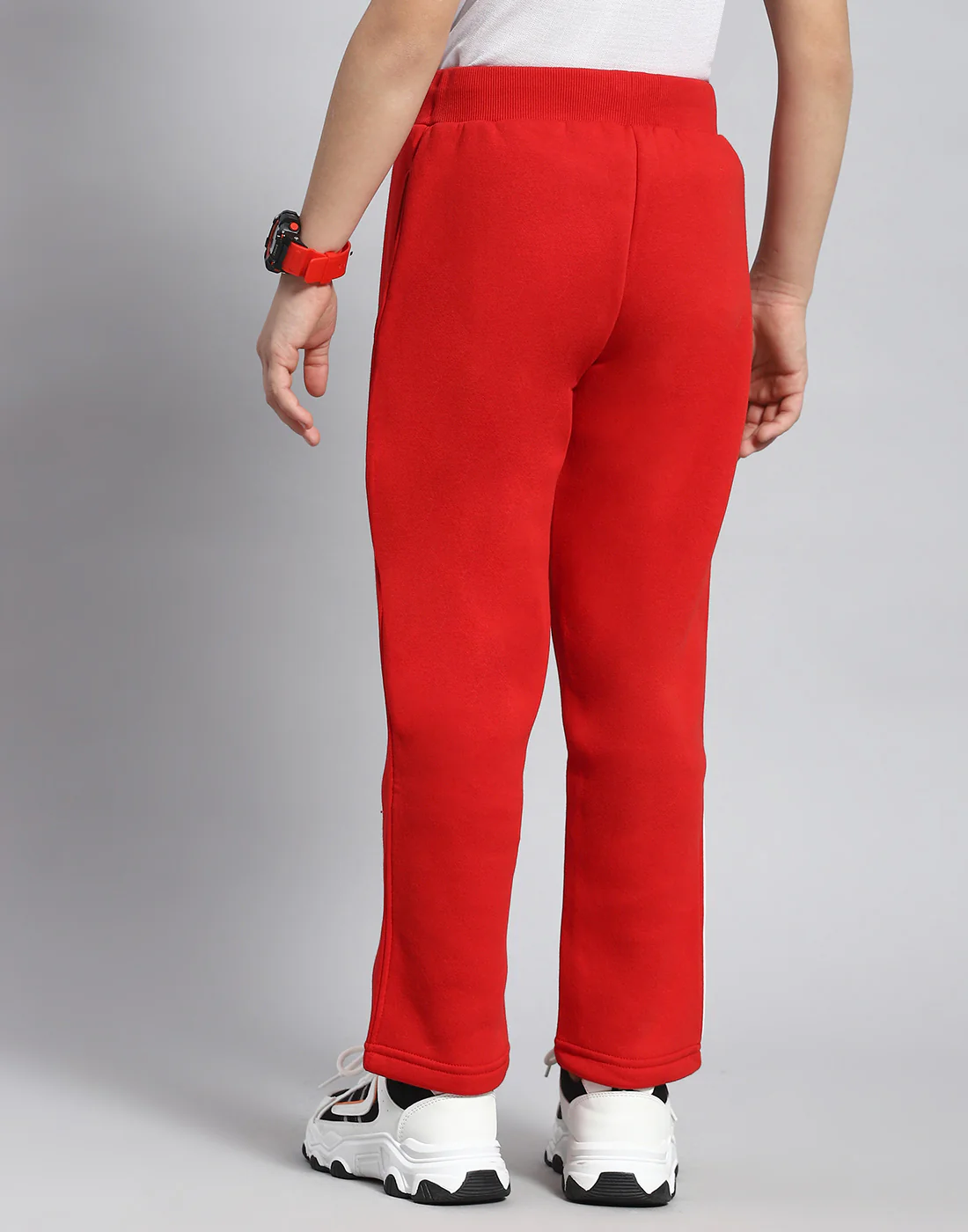 Boys Red Solid Regular Fit Lower - Image 5