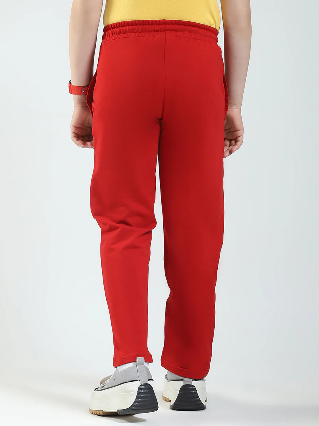 Boys Red Solid Regular Fit Lower - Image 5