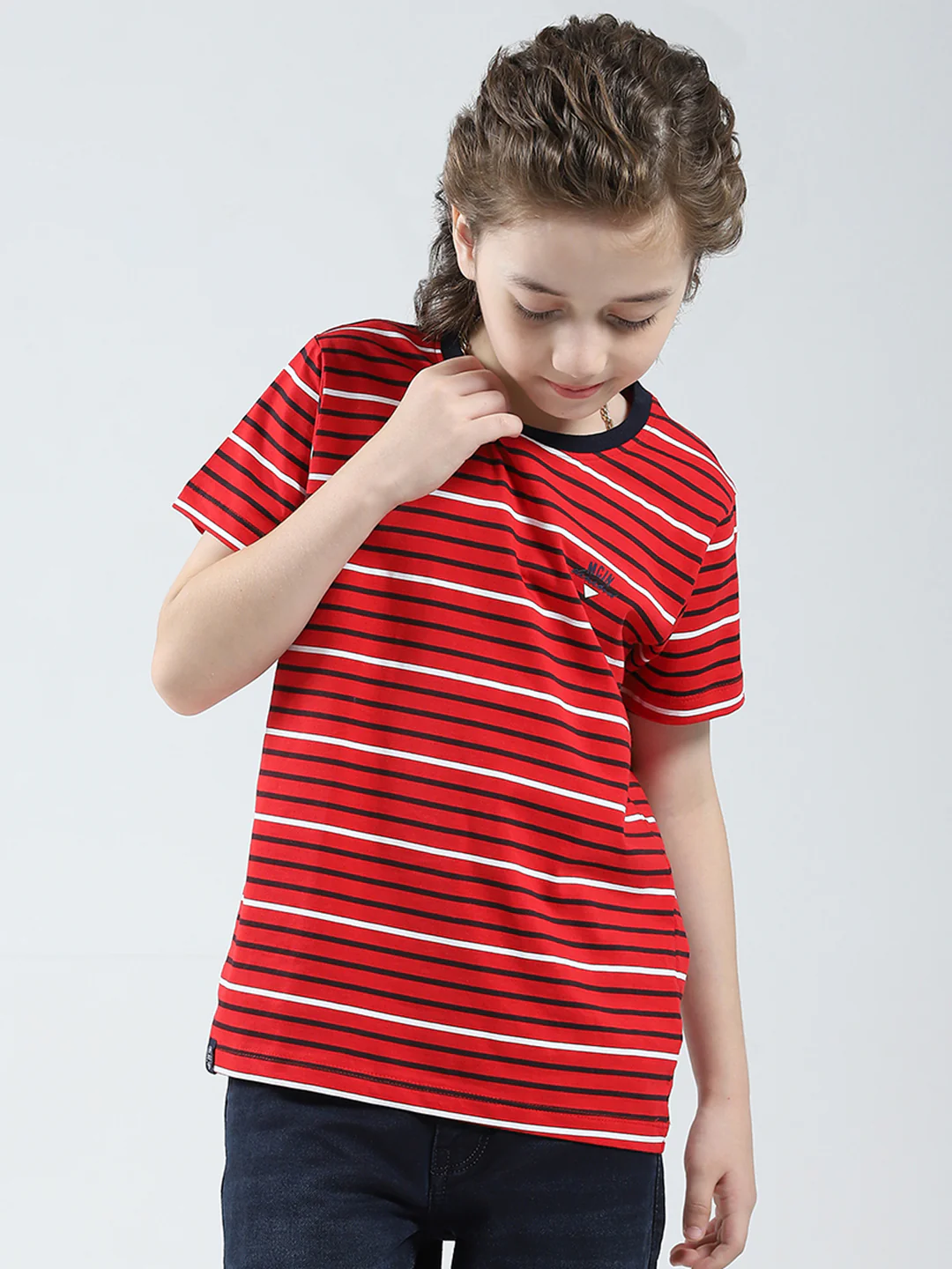 Boys Red, White & Blue Printed Round Neck Half Sleeve T-Shirt (Pack of 3) - Image 3