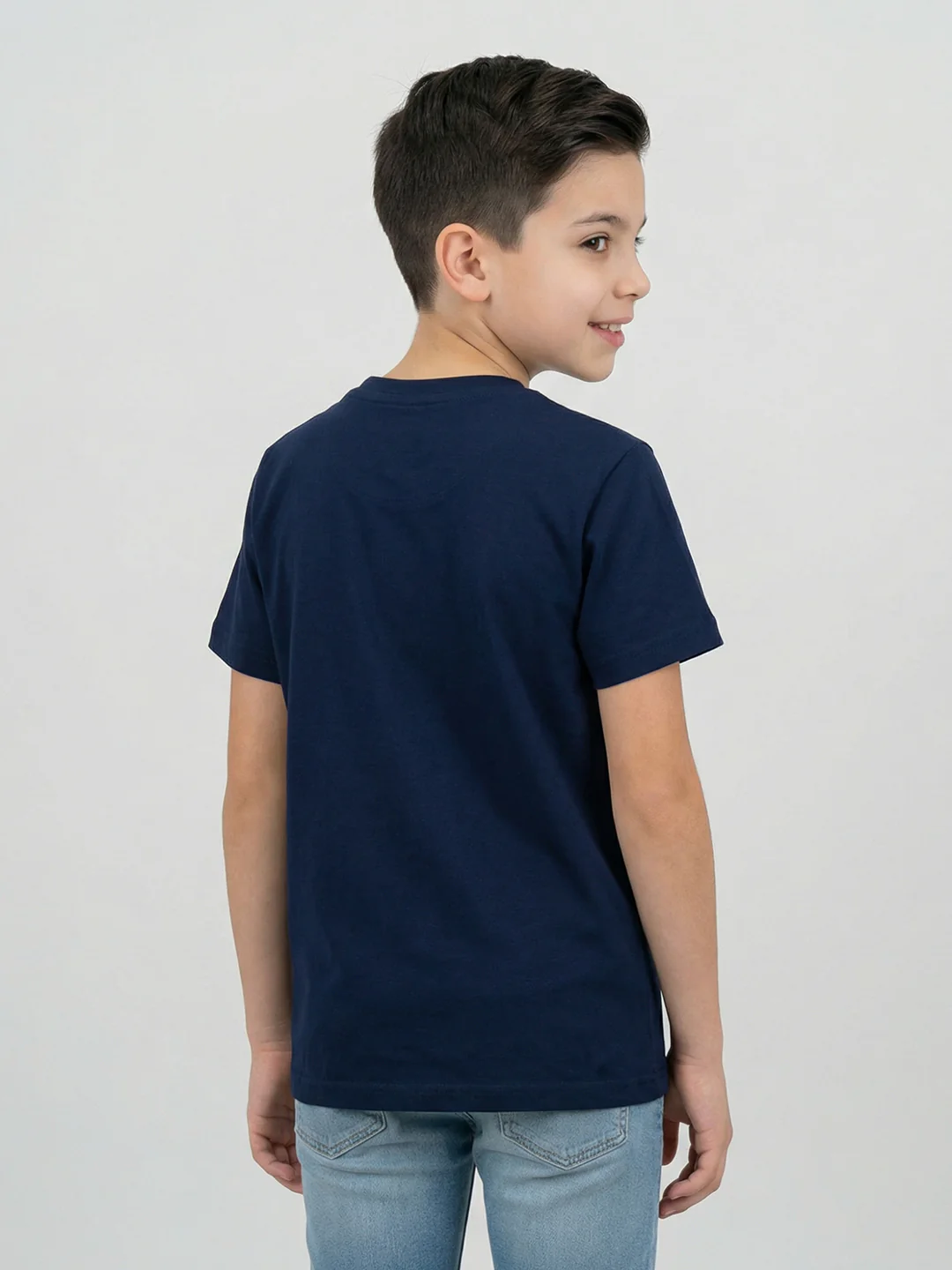 Boys Red, White & Navy Blue Printed Round Neck Half Sleeve T-Shirt (Pack of 3) - Image 4