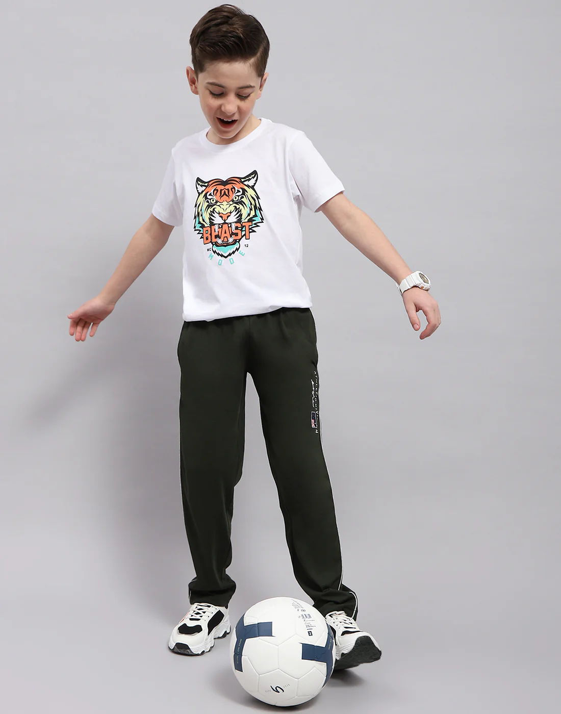 Boys Red & White Printed Round Neck Half Sleeve T-Shirt (Pack of 2) - Image 5