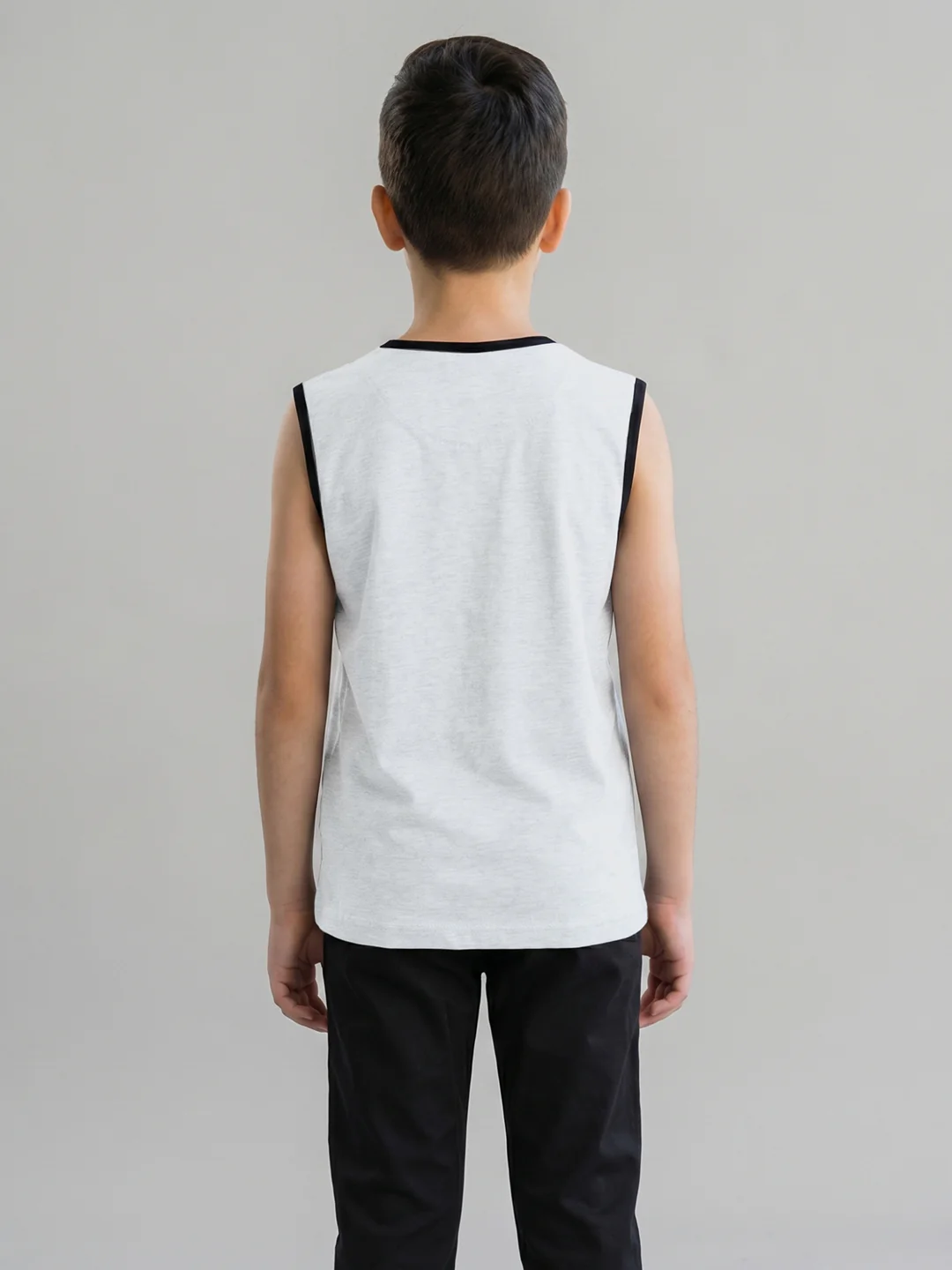 Boys Red & White Printed Round Neck Sleeveless T-Shirt (Pack of 2) - Image 8