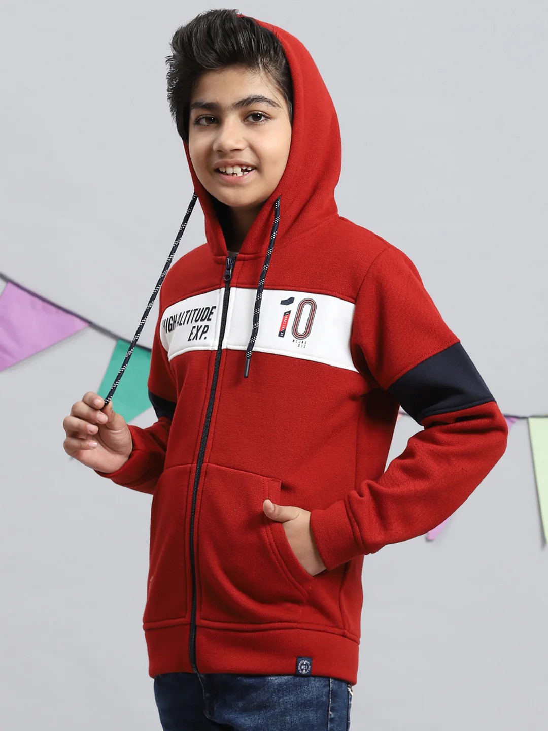 Boys Rust Orange Printed Sweatshirt - Image 3