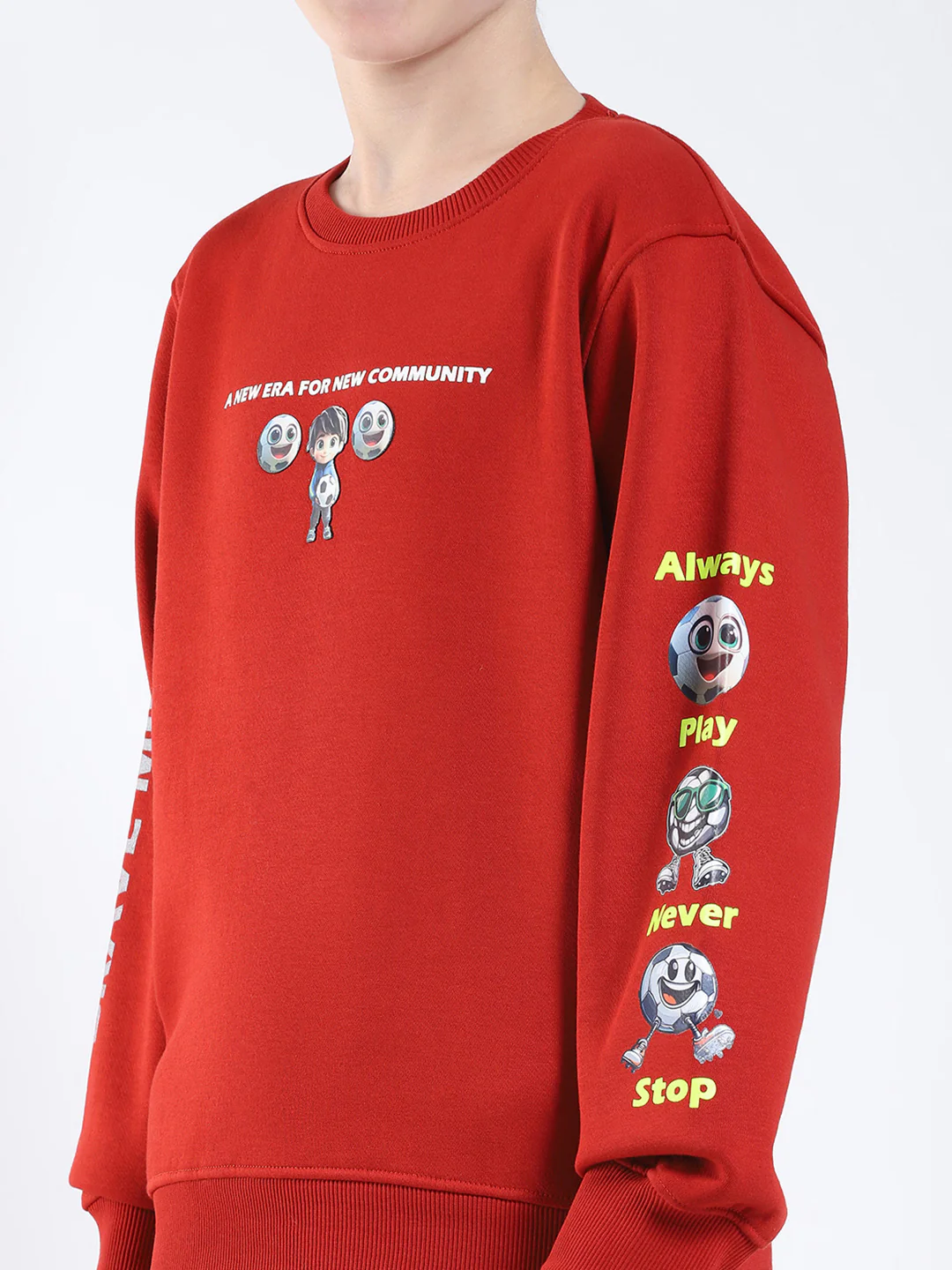 Boys Rust Printed Collar Full Sleeve Winter Tracksuit - Image 6
