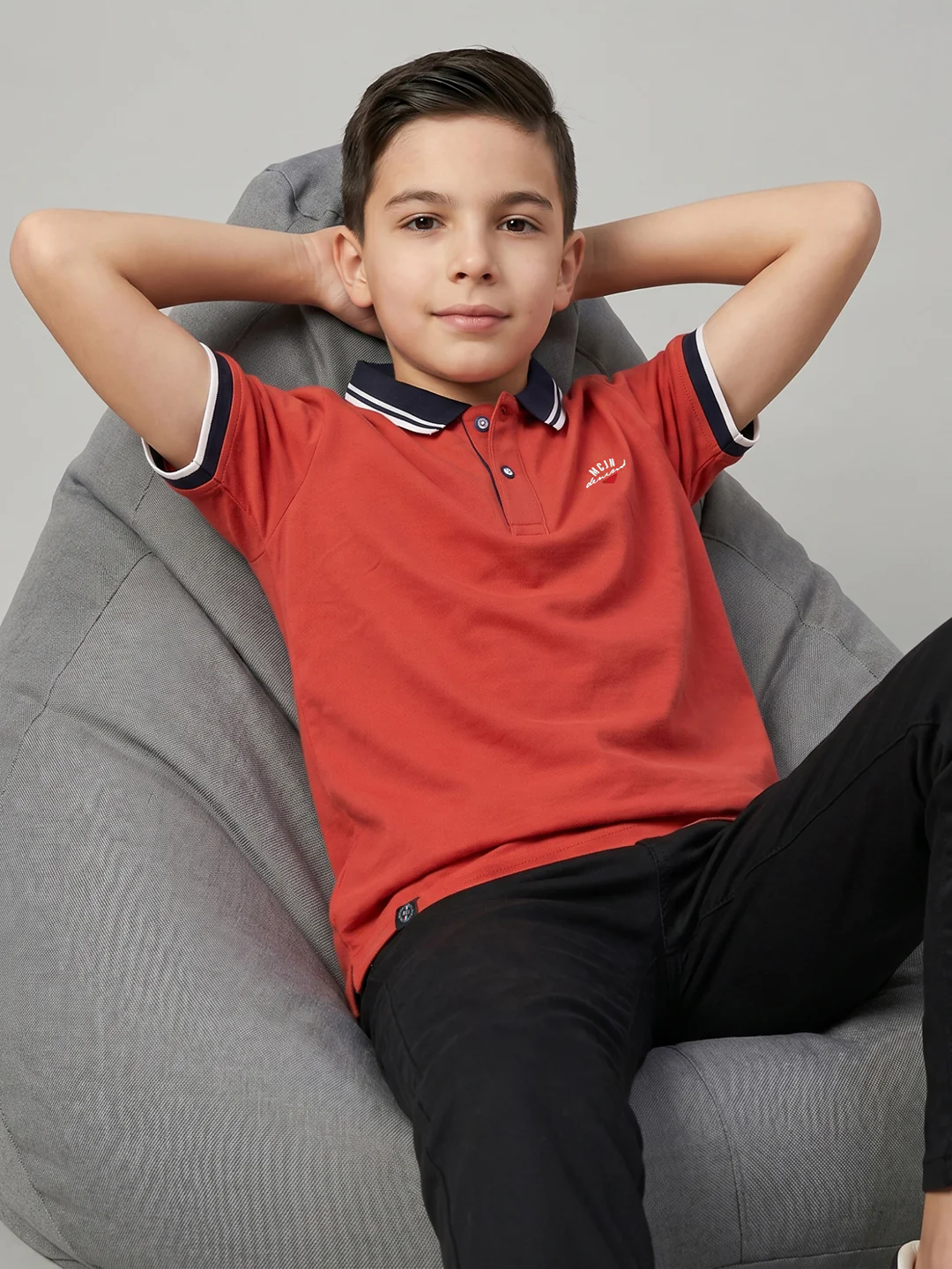 Boys Rust Printed Collar Half Sleeve T-Shirt - Image 5