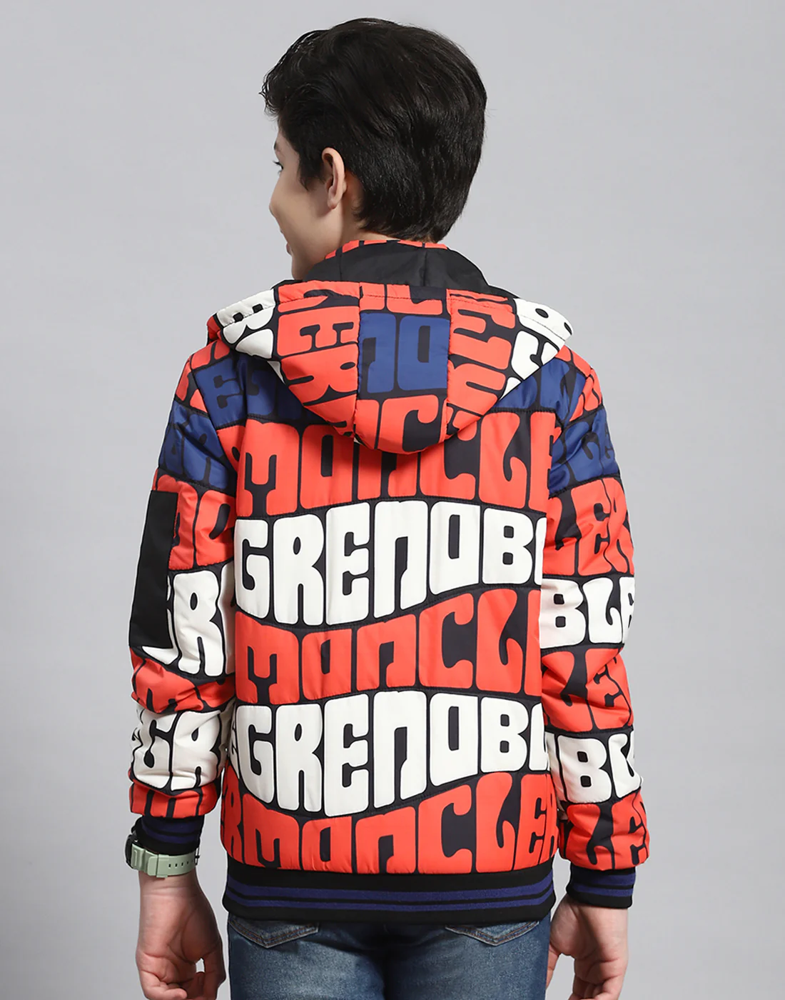 Boys Rust Printed Hooded Full Sleeve Boys Jacket - Image 5