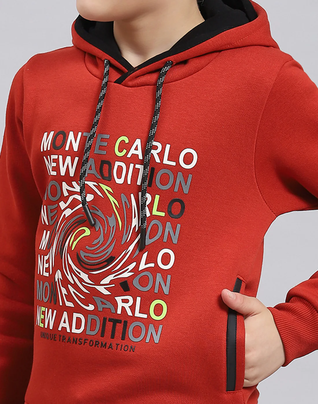 Boys Rust Printed Hooded Full Sleeve Sweatshirt - Image 7