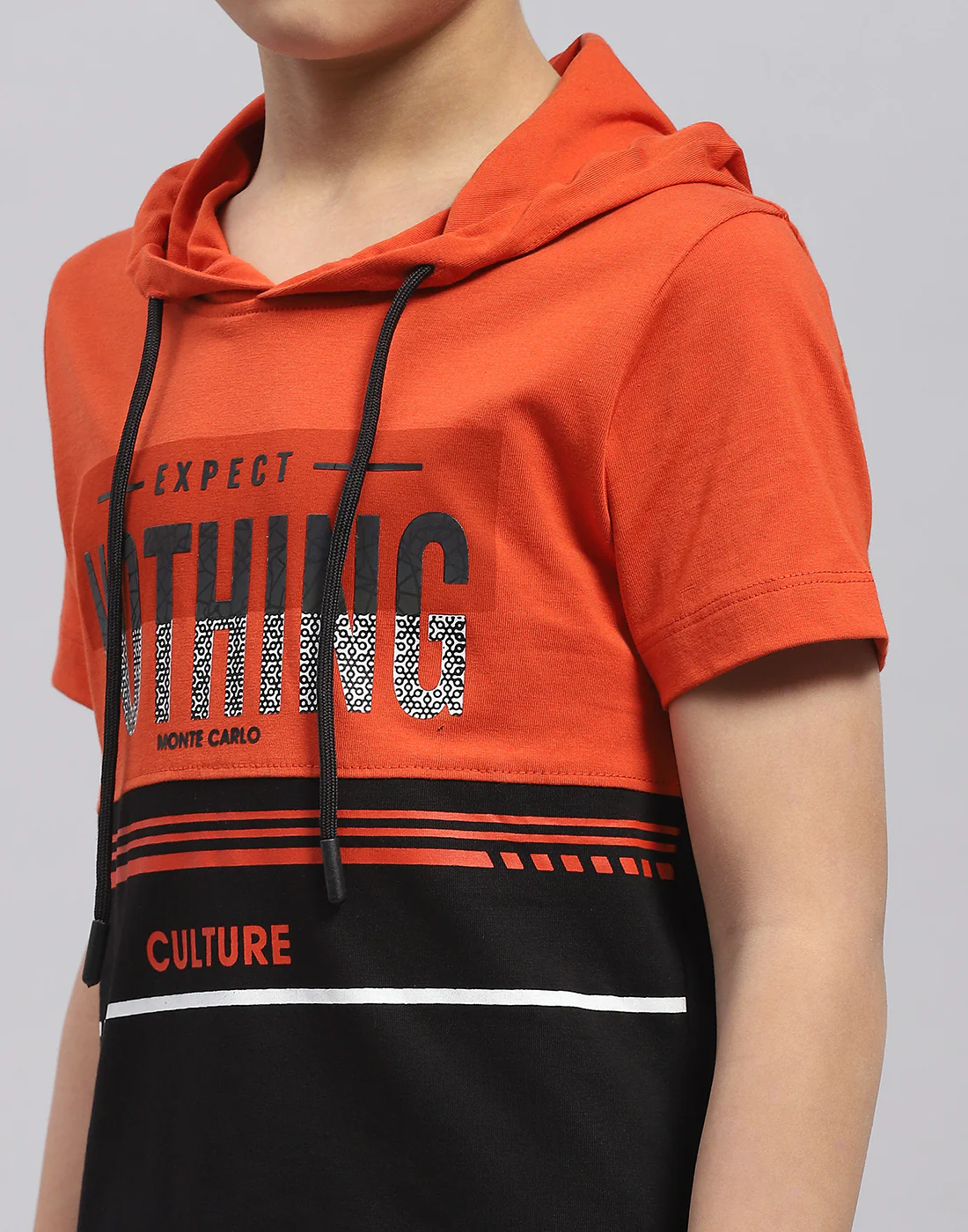 Boys Rust Printed Hooded Half Sleeve T-Shirt - Image 6