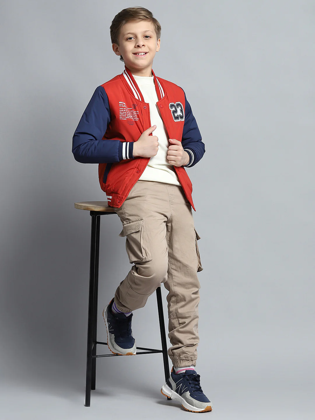 Boys Rust Printed Mock Neck Full Sleeve Jacket - Image 2