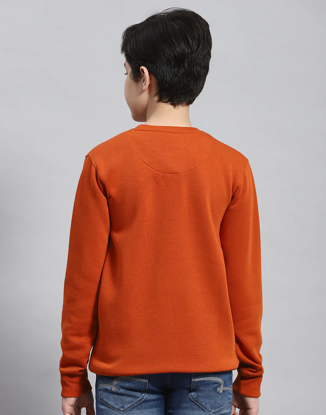 Boys Rust Printed Round Neck Full Sleeve Sweatshirt - Image 5