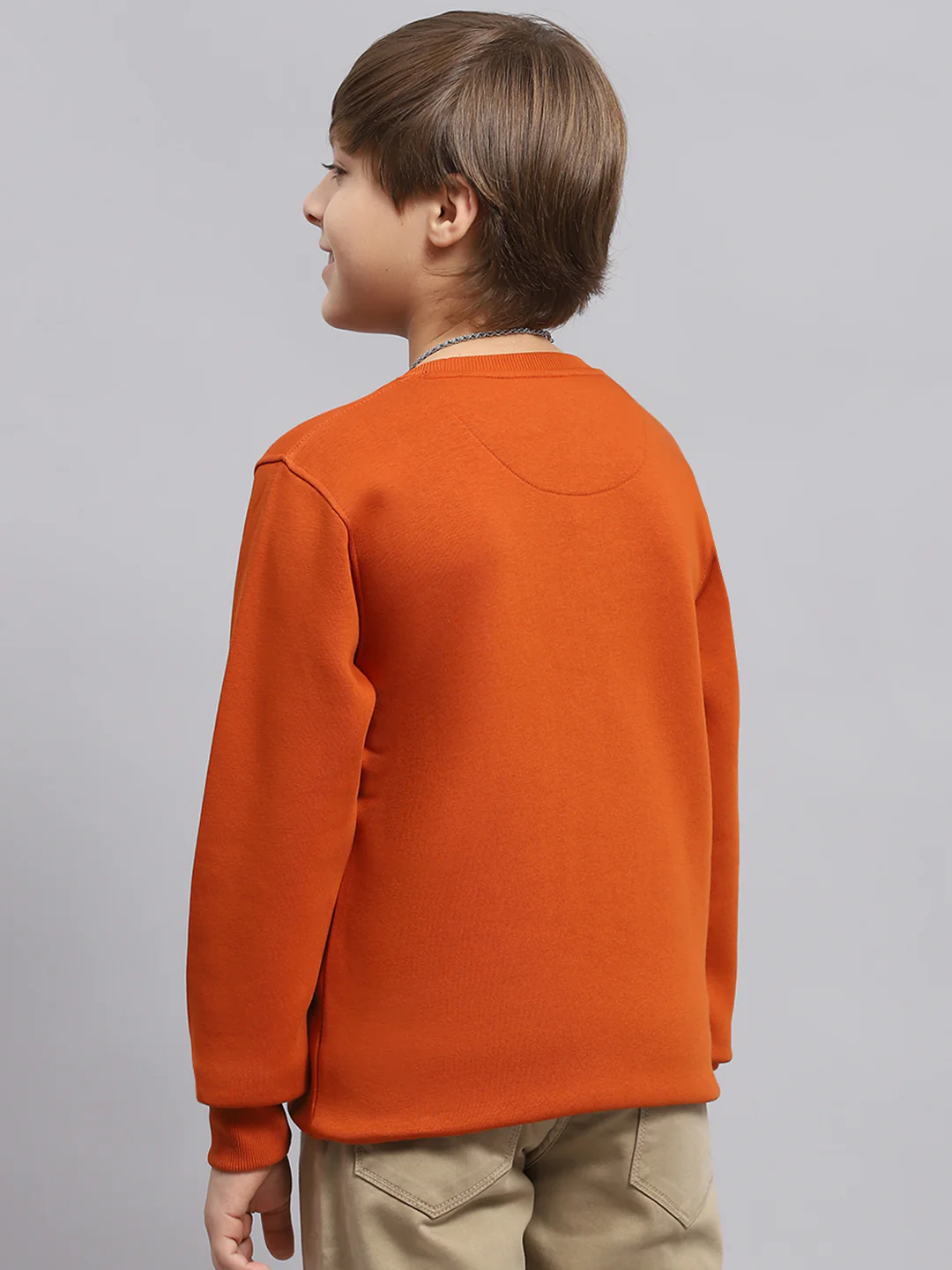Boys Rust Printed Round Neck Full Sleeve Sweatshirt - Image 5