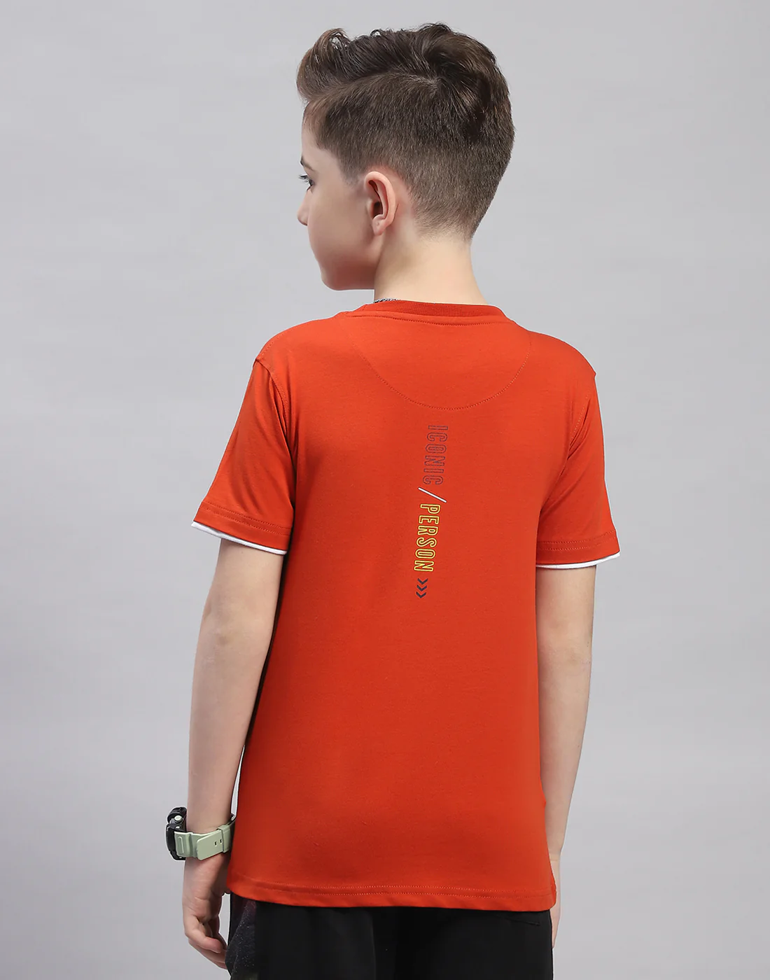 Boys Rust Printed Round Neck Half Sleeve T-Shirt - Image 5