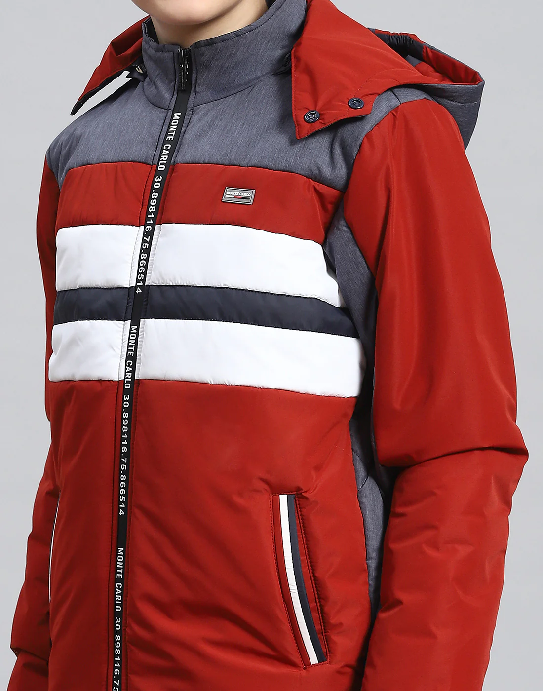 Boys Rust Solid Hooded Full Sleeve Boys Jacket - Image 8