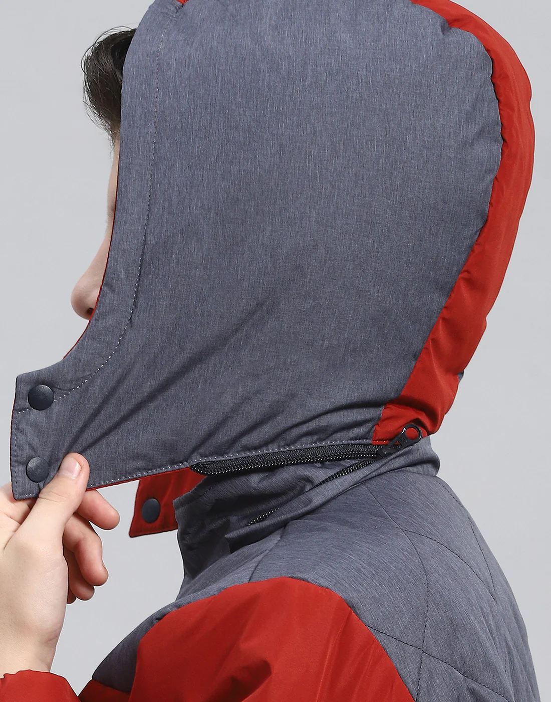 Boys Rust Solid Hooded Full Sleeve Boys Jacket - Image 9