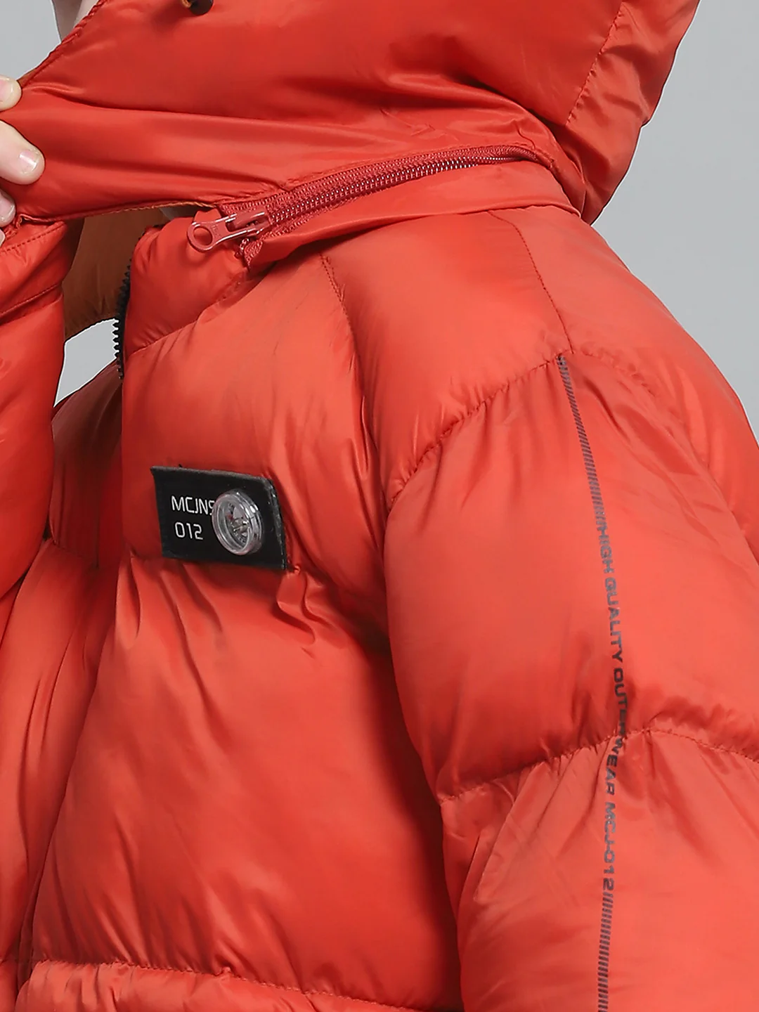 Boys Rust Solid Hooded Full Sleeve Jacket - Image 7