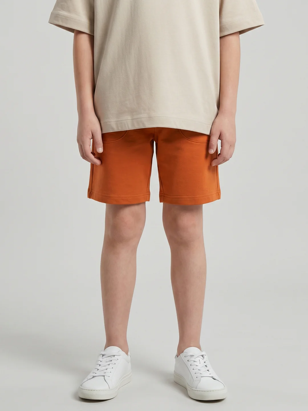 Boys Rust Solid Regular Fit Shorts