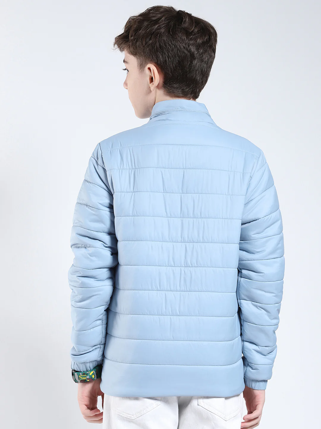 Boys Sky Blue Printed Collar Full Sleeve Boys Jacket - Image 5