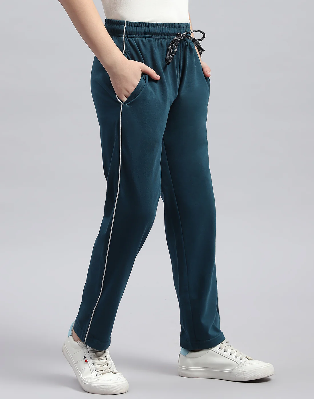 Boys Teal Blue Printed Regular Fit Lower - Image 4