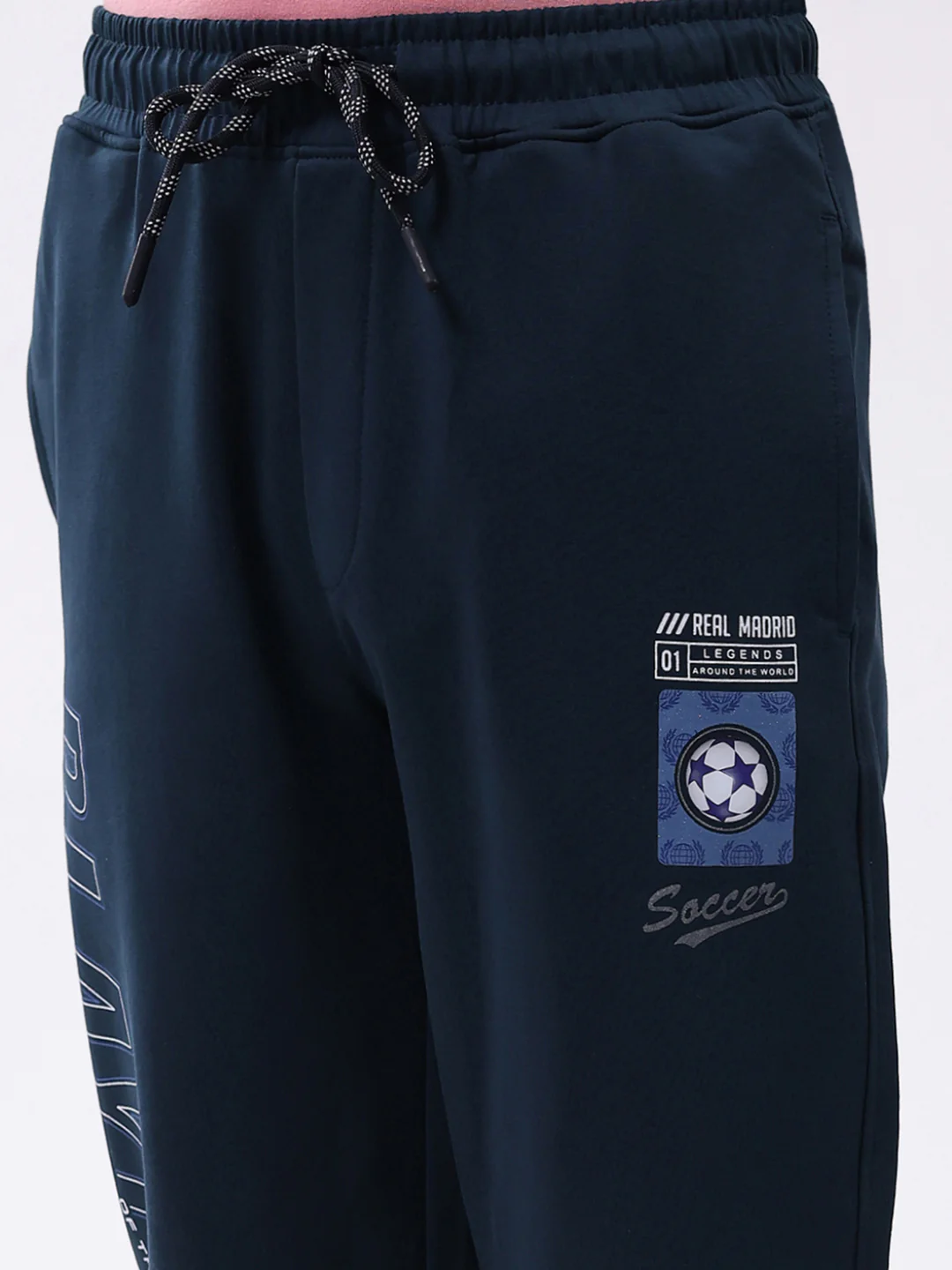 Boys Teal Blue Printed Regular Fit Lower - Image 6