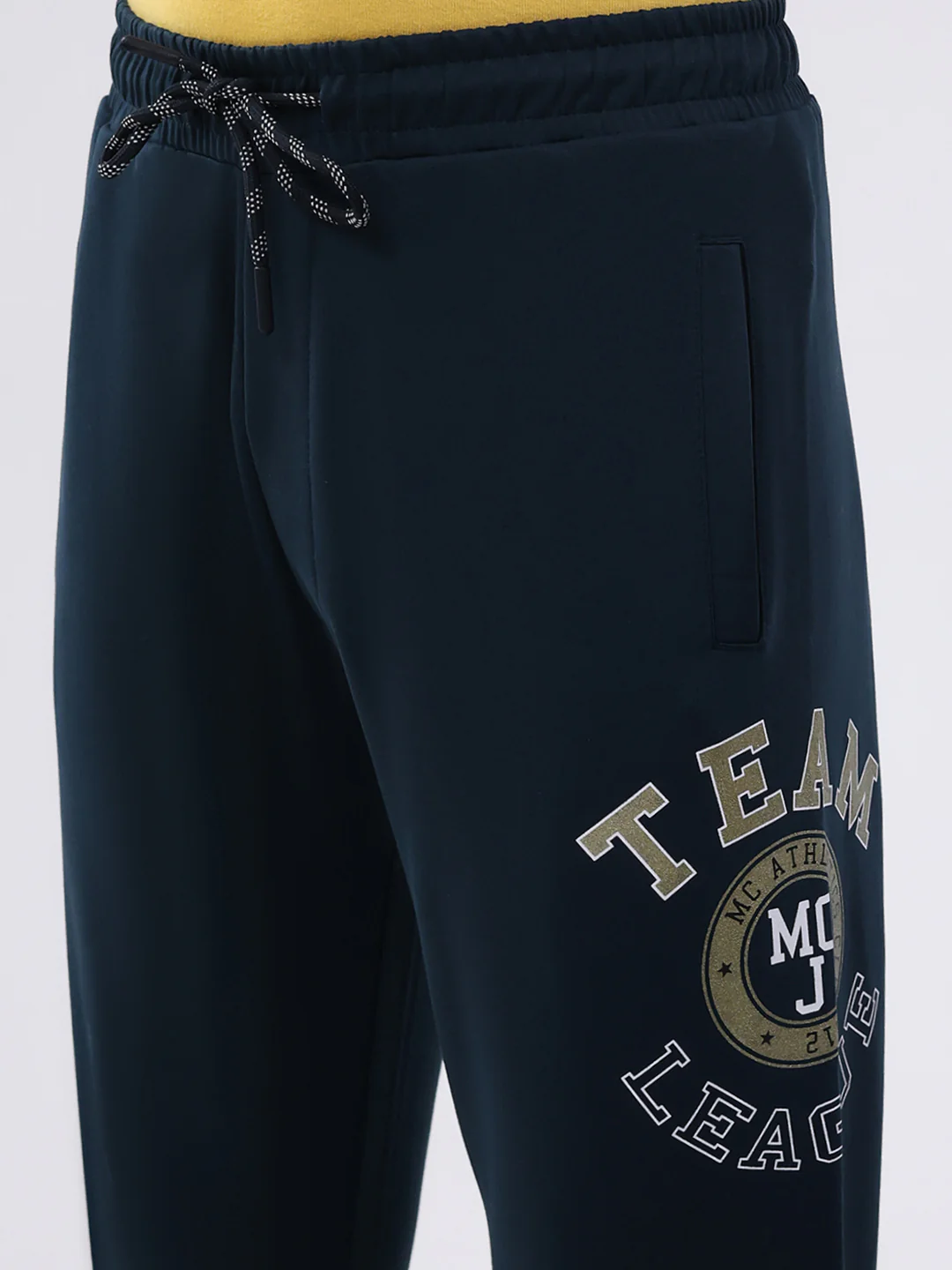 Boys Teal Blue Printed Round Neck Full Sleeve Cords Set - Image 9